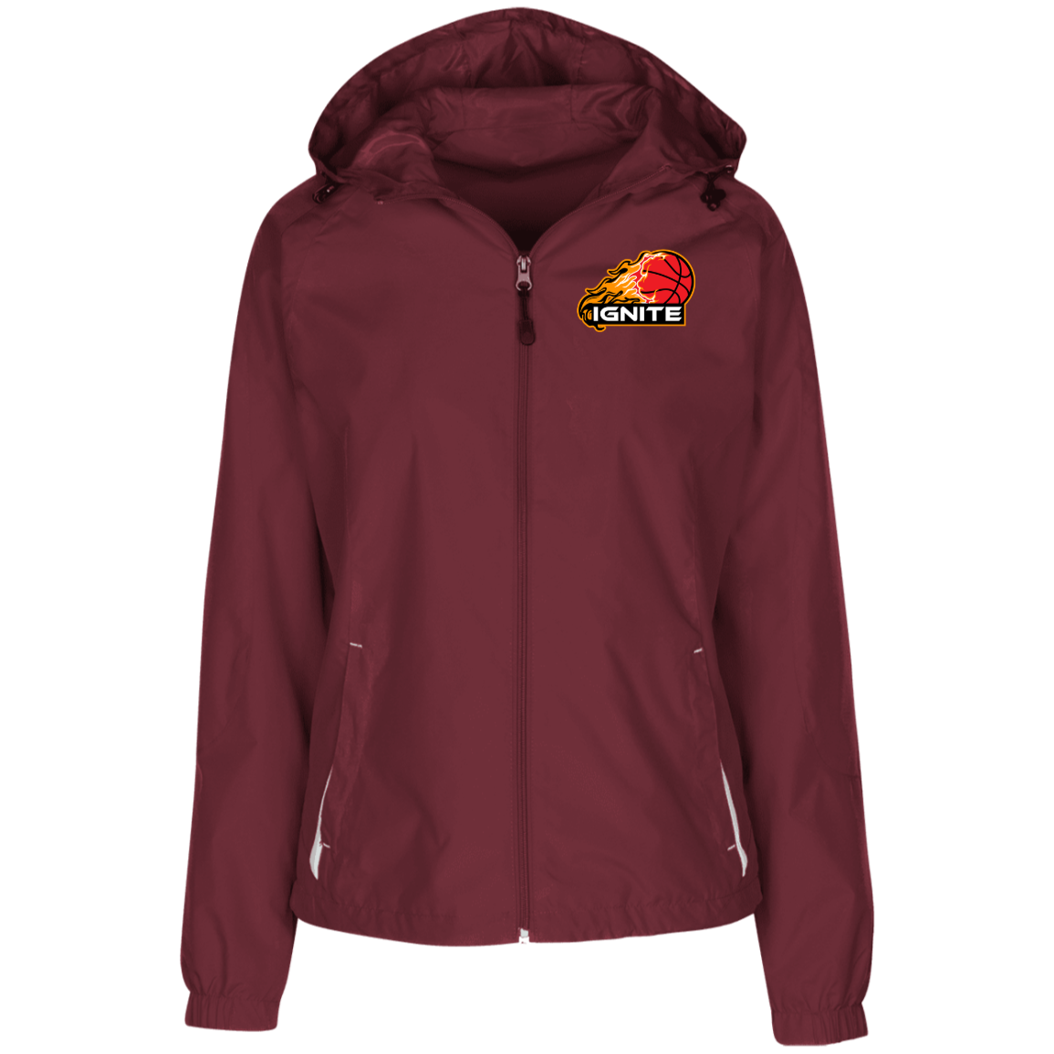 Ladies Jersey-Lined Hooded Windbreaker